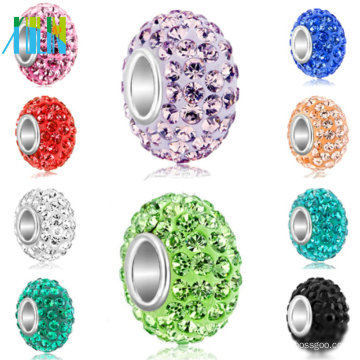 Big Hole polymer clay Rhinestone Beads for Jewelry Making